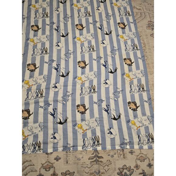 Vintage Looney Tunes Flat Sheet 90 X 68 1996 Warner Bros Bugs Bunny Taz Daffy - Picture 3 of 10